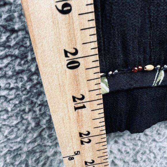 Alfred Dunner Pants Womens 12 Black Cropped Embellished Cuff Beaded Trim Rayon - Picture 9 of 9